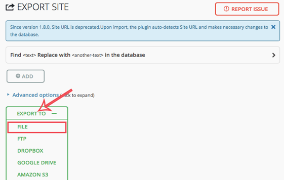 export wordpress