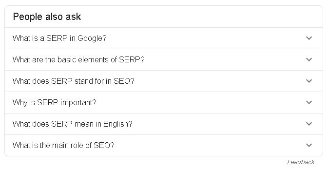 Related questions in Google results