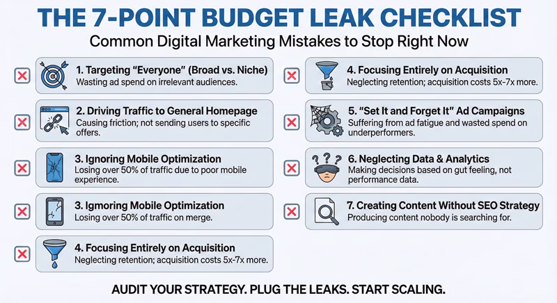 Image of digital marketing mistake checklist