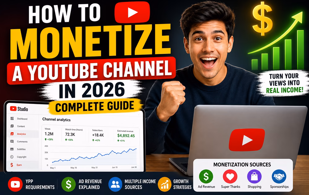 Image for how to monetize a YouTube channel