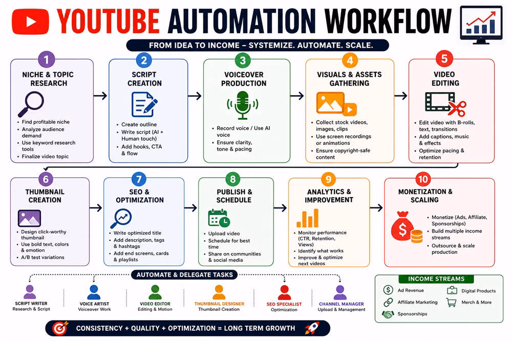 Image of YouTube automation workflow